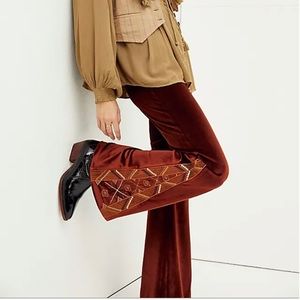 Free People crushed velvet bell bottoms